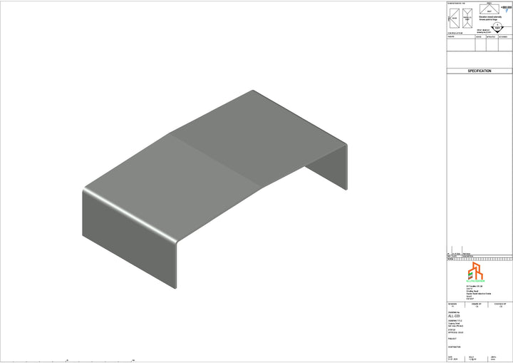 Aluminium Capping - Type 3 - Butt Strap - 100mm