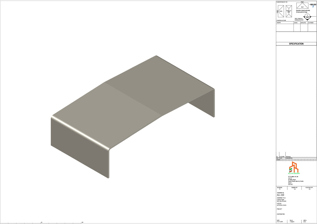 Aluminium Capping - Type 3 - Butt Strap - 100mm