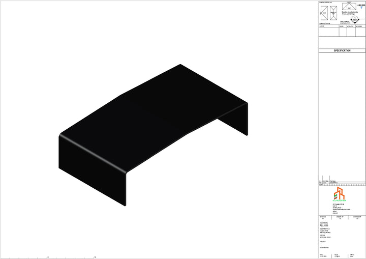 Aluminium Capping - Type 3 - Butt Strap - 100mm