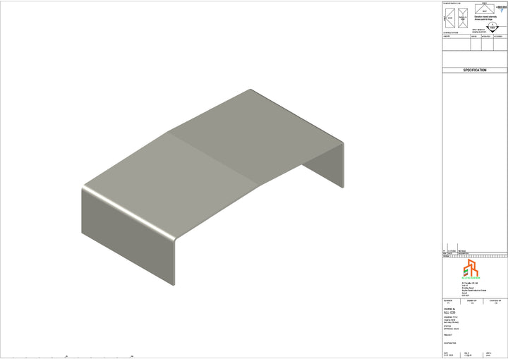 Aluminium Capping - Type 3 - Butt Strap - 100mm