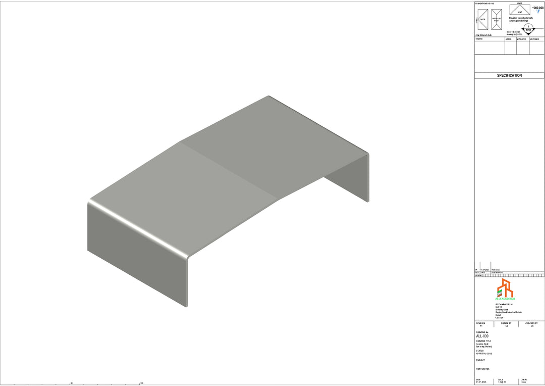 Aluminium Capping - Type 3 - Butt Strap - 100mm