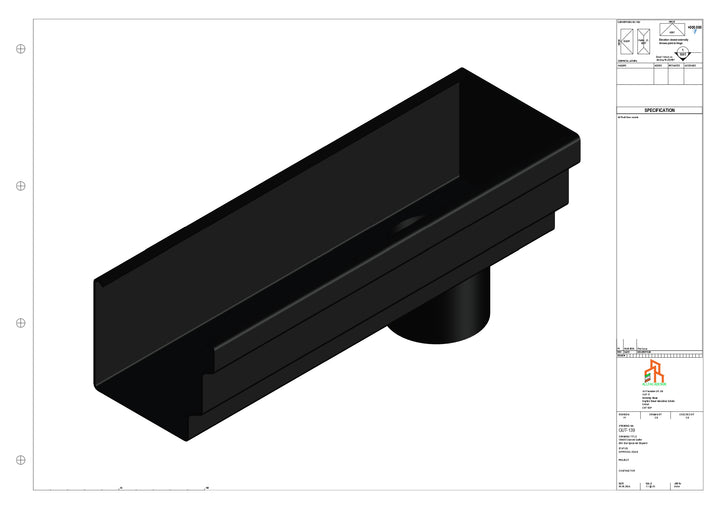 Aluminium Cranked Gutter - Type 10 - End Spout - 62 Dia