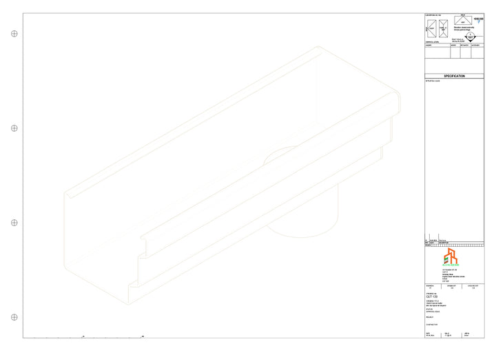 Aluminium Cranked Gutter - Type 10 - End Spout - 62 Dia