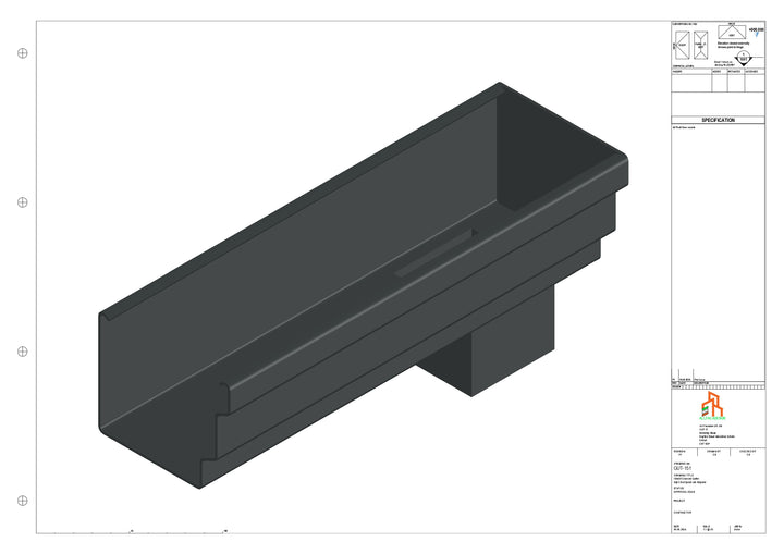 Aluminium Cranked Gutter - Type 10 - End Spout - 63 Sq