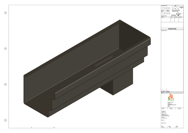 Aluminium Cranked Gutter - Type 10 - End Spout - 63 Sq