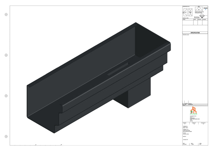 Aluminium Cranked Gutter - Type 10 - End Spout - 63 Sq