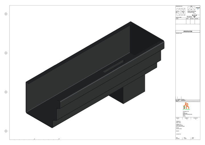 Aluminium Cranked Gutter - Type 10 - End Spout - 63 Sq