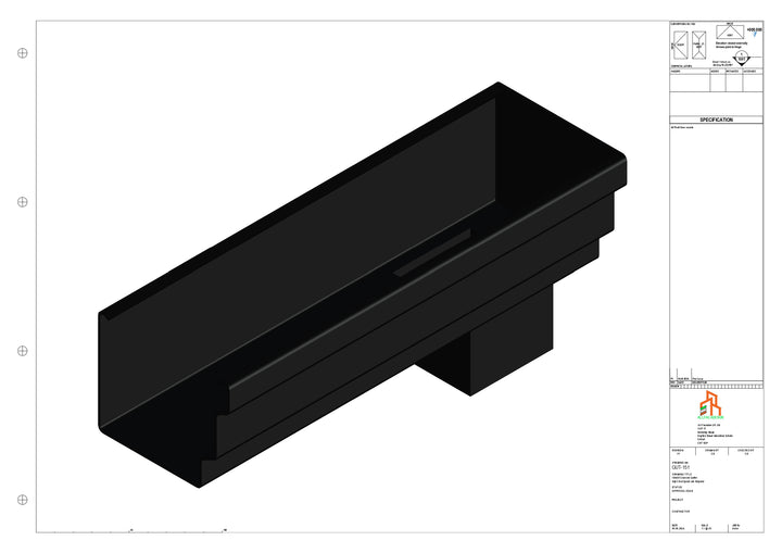 Aluminium Cranked Gutter - Type 10 - End Spout - 63 Sq
