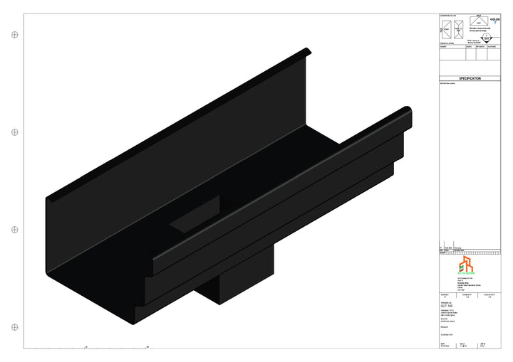 Aluminium Cranked Gutter - Type 11 - Centre Spout - 63 Sq