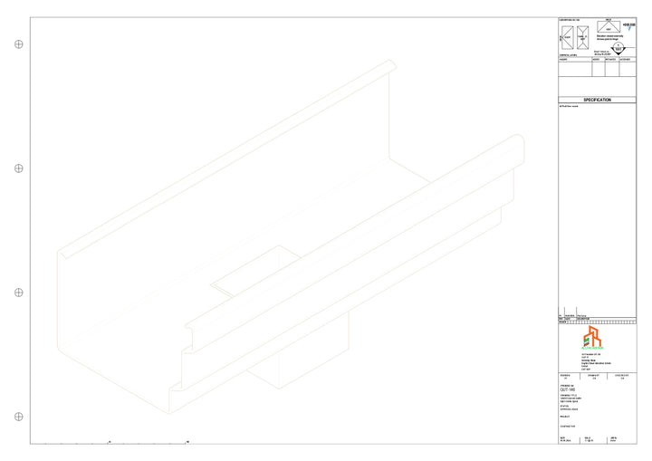 Aluminium Cranked Gutter - Type 11 - Centre Spout - 63 Sq
