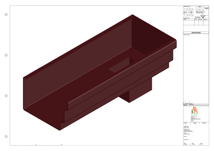 Aluminium Cranked Gutter - Type 11 - End Spout - 76 Sq