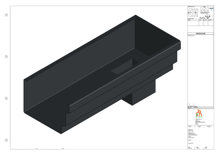 Aluminium Cranked Gutter - Type 11 - End Spout - 76 Sq