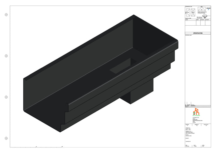 Aluminium Cranked Gutter - Type 11 - End Spout - 76 Sq