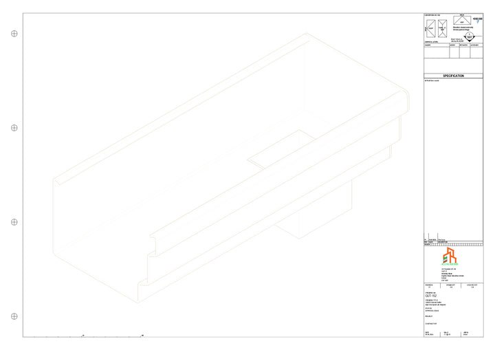 Aluminium Cranked Gutter - Type 11 - End Spout - 76 Sq