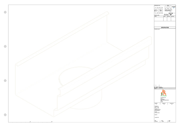 Aluminium Cranked Gutter - Type 12 - Centre Spout - 100 Dia