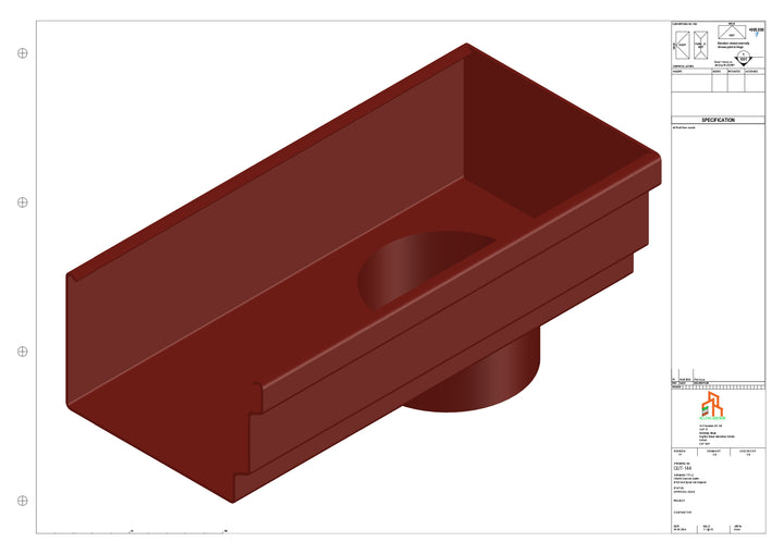 Aluminium Cranked Gutter - Type 12 - End Spout - 76 Dia