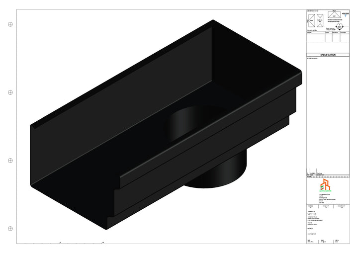 Aluminium Cranked Gutter - Type 12 - End Spout - 100 Dia