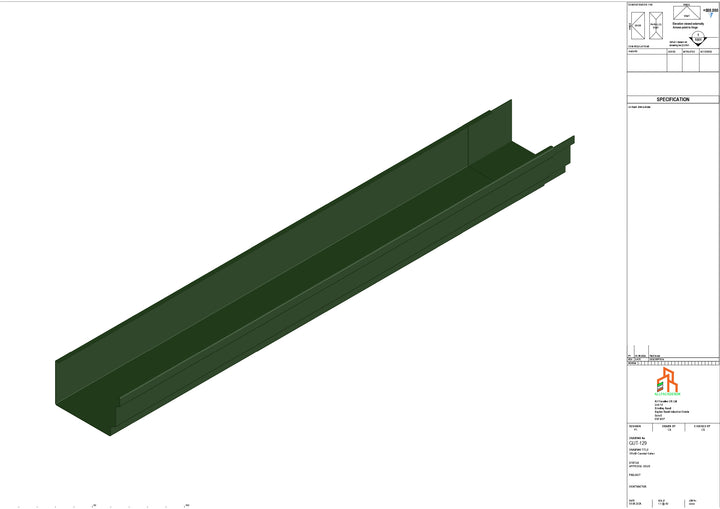 Aluminium Cranked Gutter - Type 12 - 3M Length