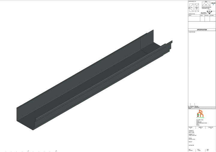 Aluminium Cranked Gutter - Type 12 - 3M Length