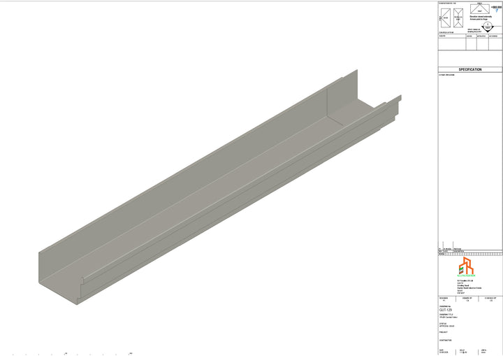Aluminium Cranked Gutter - Type 12 - 3M Length
