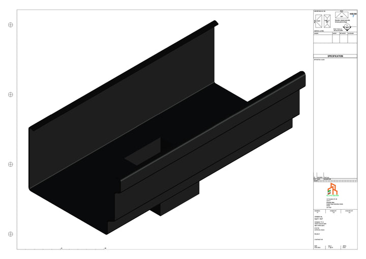 Aluminium Cranked Gutter - Type 12 - Centre Spout - 100 Sq