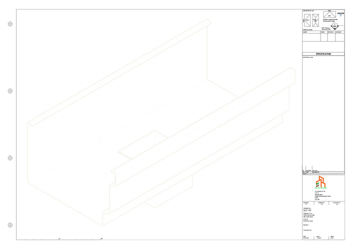 Aluminium Cranked Gutter - Type 12 - Centre Spout - 63 Sq