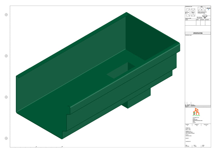Aluminium Cranked Gutter - Type 12 - End Spout - 63 Sq