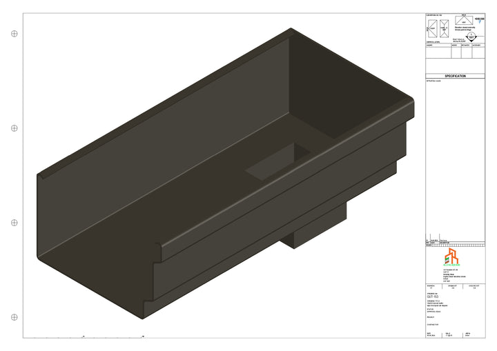 Aluminium Cranked Gutter - Type 12 - End Spout - 63 Sq