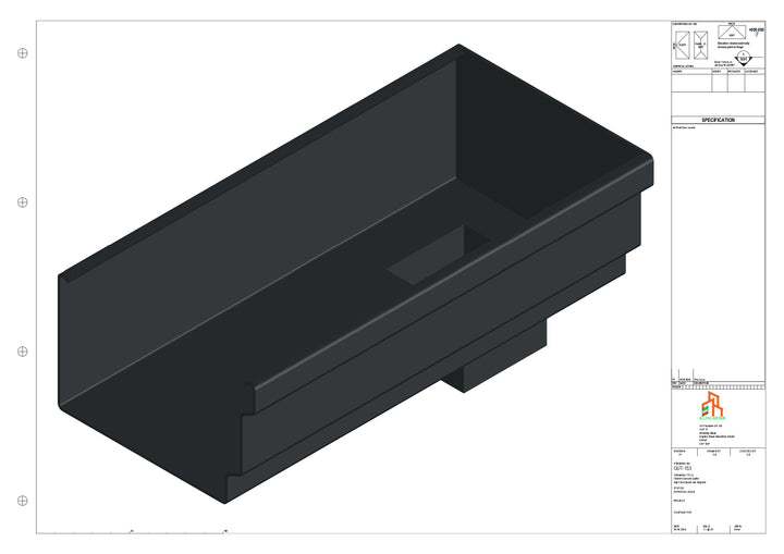 Aluminium Cranked Gutter - Type 12 - End Spout - 63 Sq
