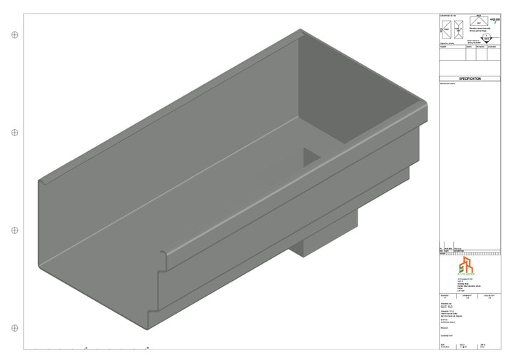 Aluminium Cranked Gutter - Type 12 - End Spout - 63 Sq