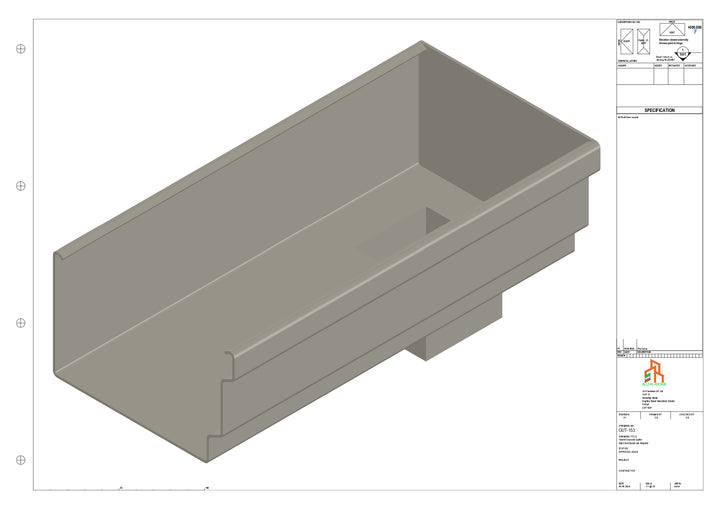 Aluminium Cranked Gutter - Type 12 - End Spout - 100 Sq