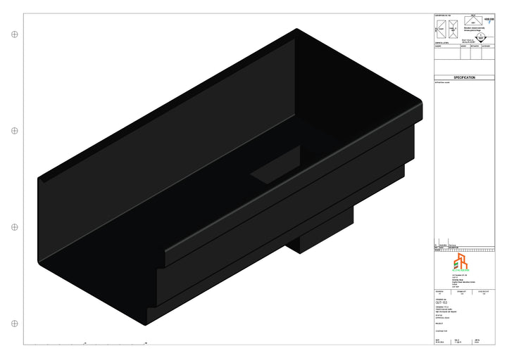 Aluminium Cranked Gutter - Type 12 - End Spout - 63 Sq