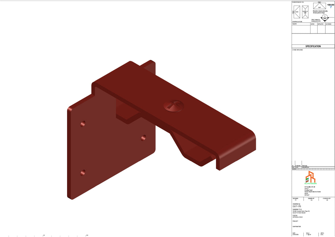 Aluminium Cranked Secret Fix Bracket - Type 12