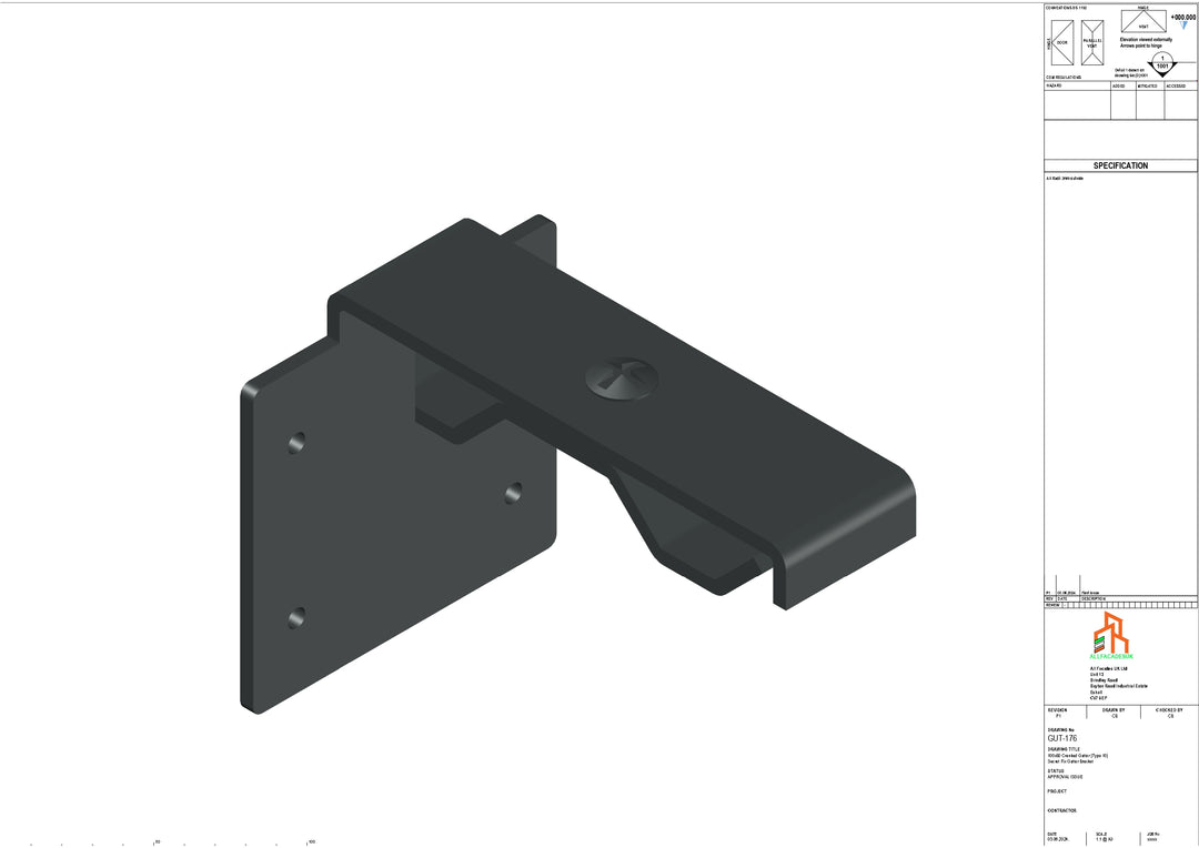 Aluminium Cranked Secret Fix Bracket - Type 11