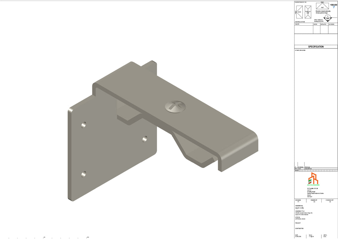 Aluminium Cranked Secret Fix Bracket - Type 10