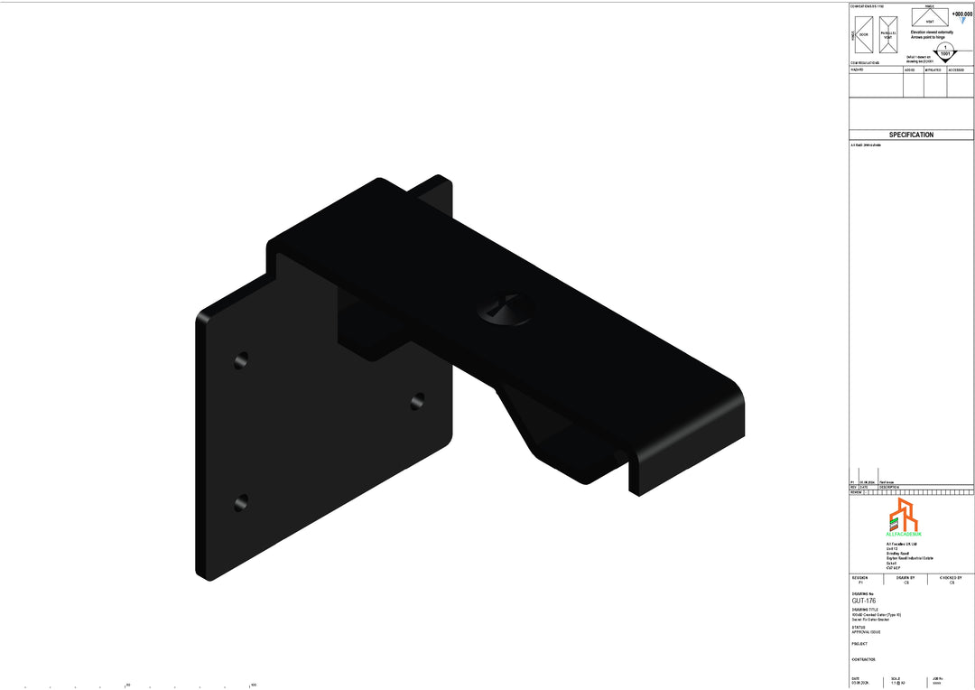 Aluminium Cranked Secret Fix Bracket - Type 10