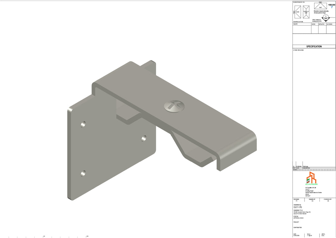 Aluminium Cranked Secret Fix Bracket - Type 10
