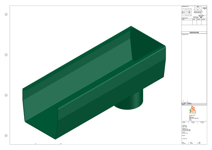 Aluminium Double Slope - Type 7 - End Spout - 76 Dia