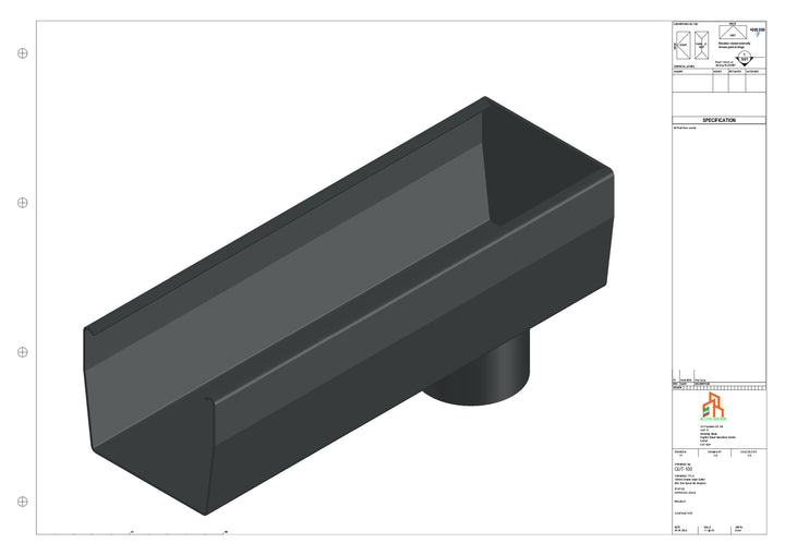 Aluminium Double Slope - Type 7 - End Spout - 63 Dia