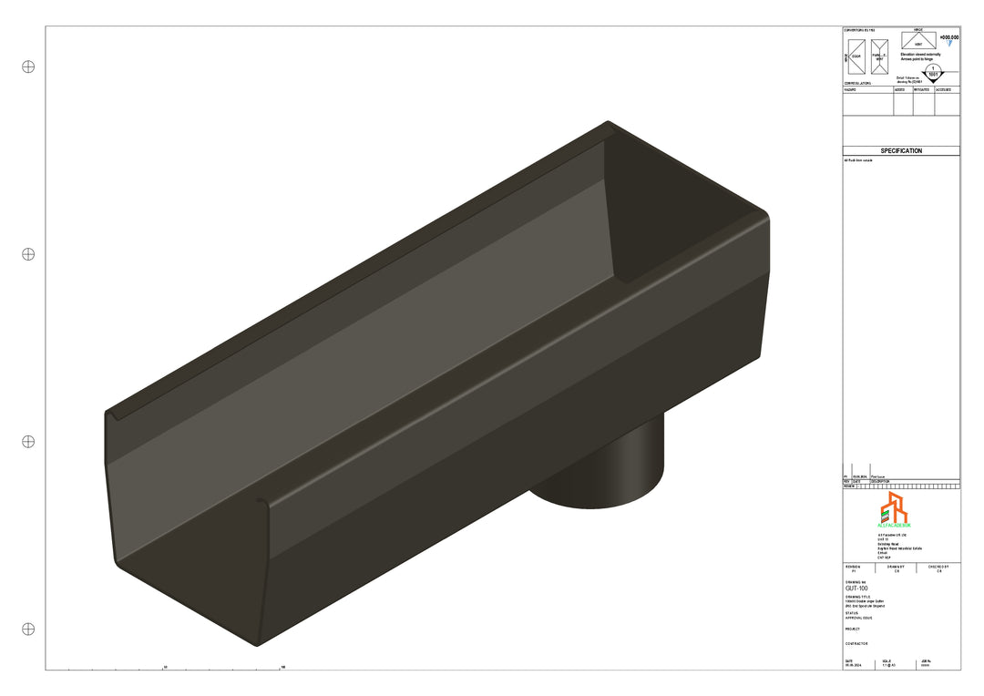 Aluminium Double Slope - Type 7 - End Spout - 76 Dia