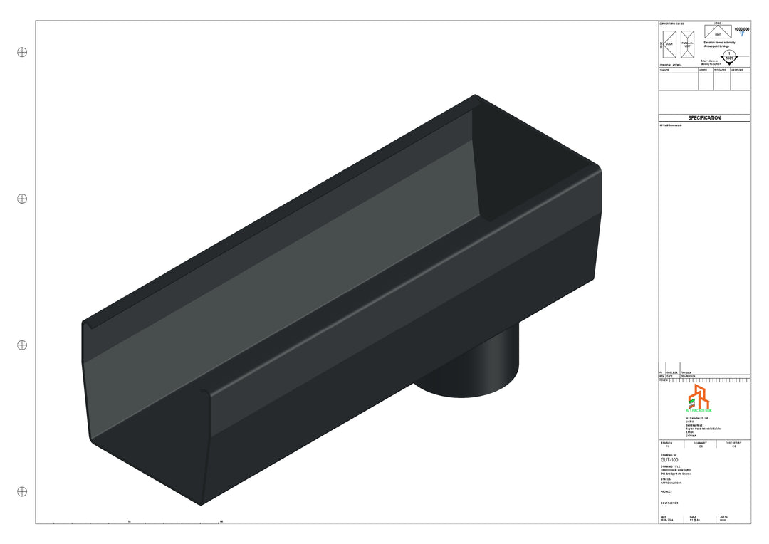 Aluminium Double Slope - Type 7 - End Spout - 63 Dia