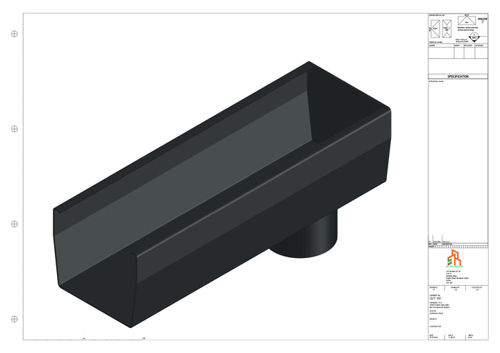 Aluminium Double Slope - Type 7 - End Spout - 63 Dia
