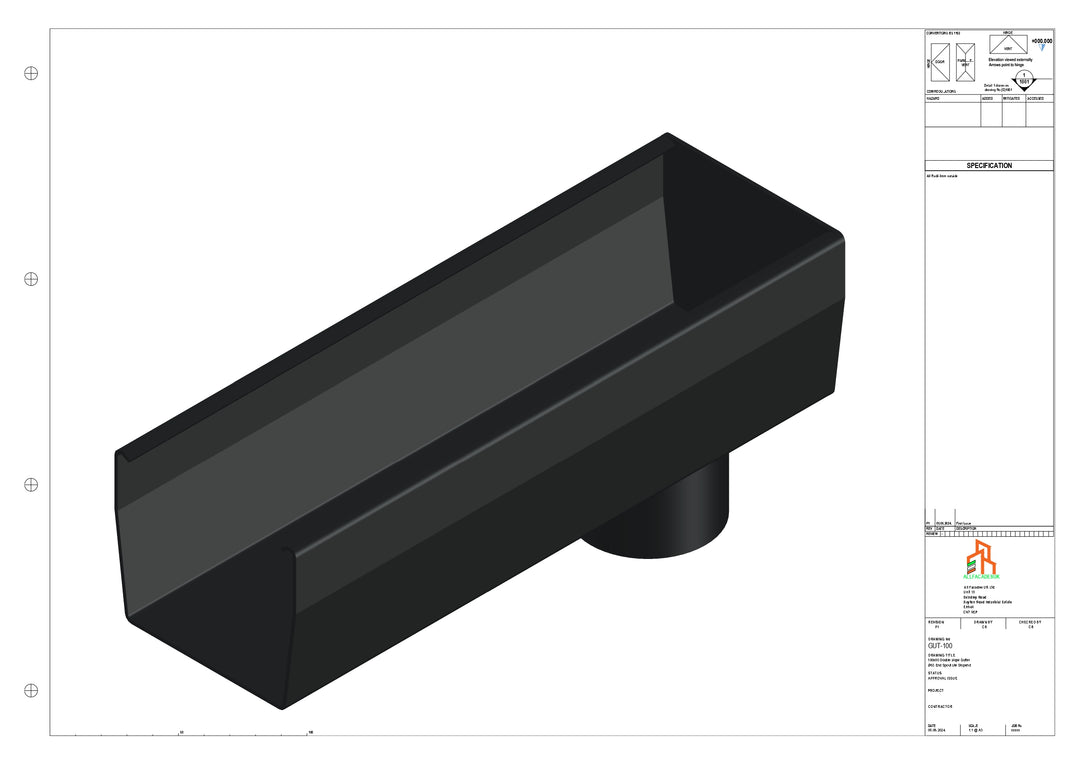 Aluminium Double Slope - Type 7 - End Spout - 76 Dia