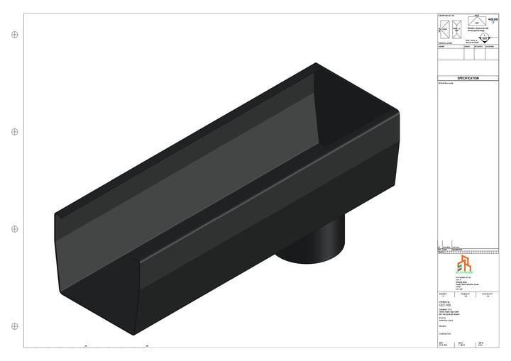 Aluminium Double Slope - Type 7 - End Spout - 76 Dia