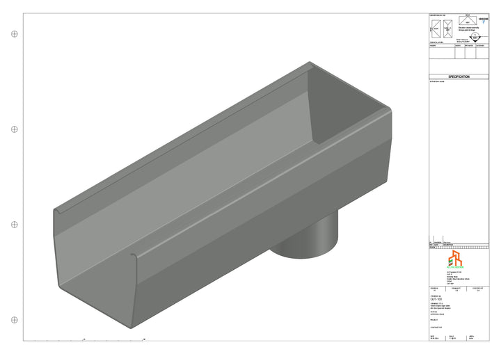 Aluminium Double Slope - Type 7 - End Spout - 76 Dia