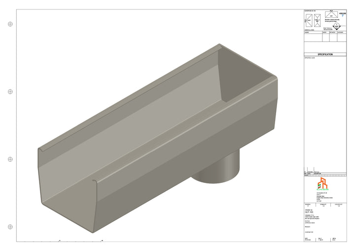 Aluminium Double Slope - Type 7 - End Spout - 63 Dia