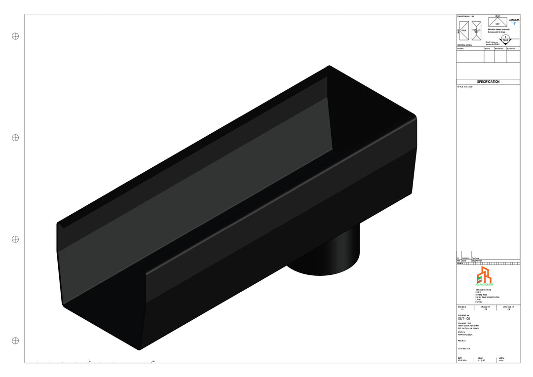 Aluminium Double Slope - Type 7 - End Spout - 76 Dia