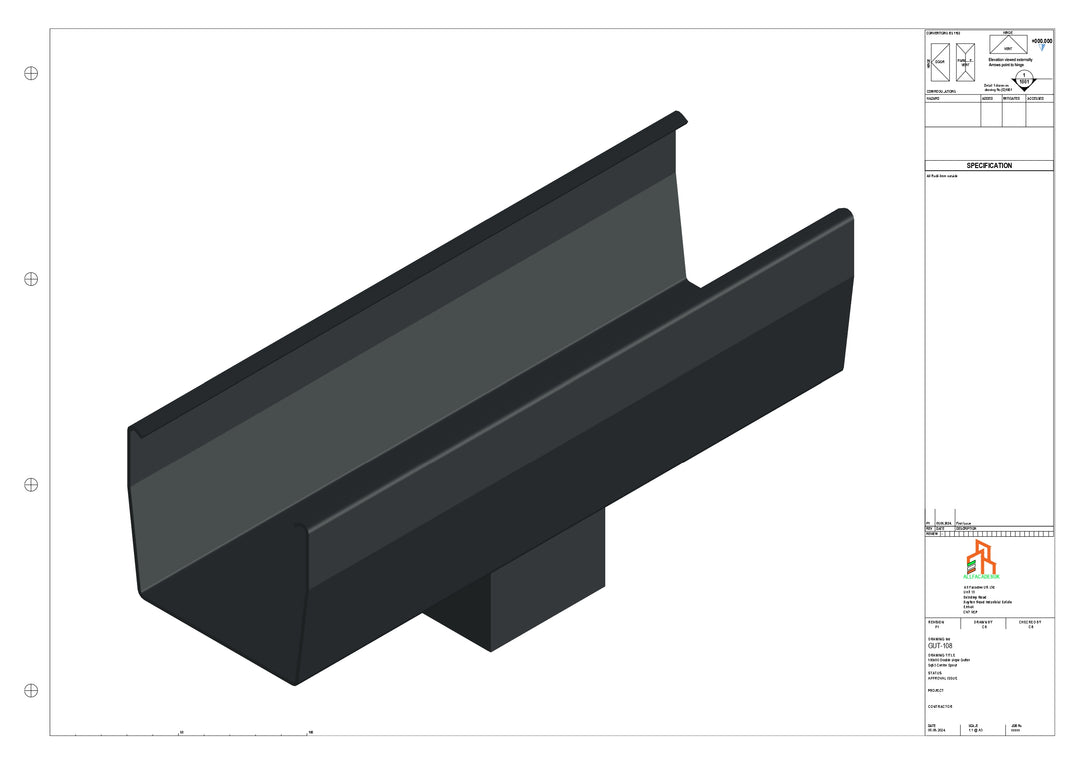 Aluminium Double Slope - Type 7 - Centre Spout - 63 Sq
