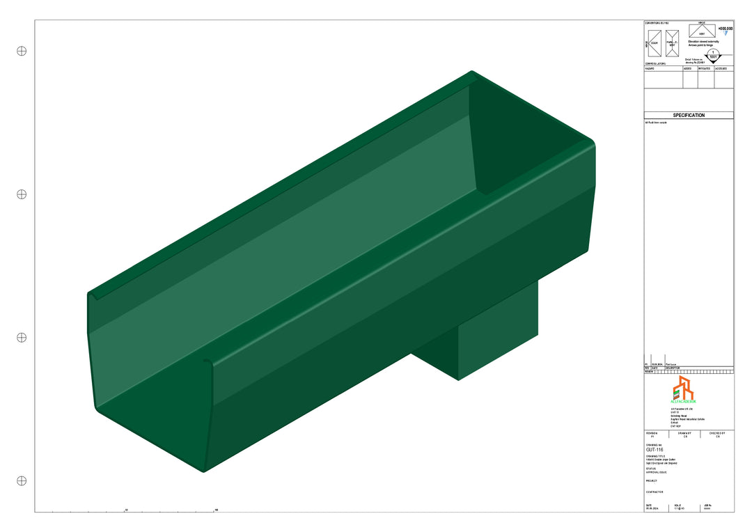 Aluminium Double Slope - Type 7 - End Spout - 63 Sq