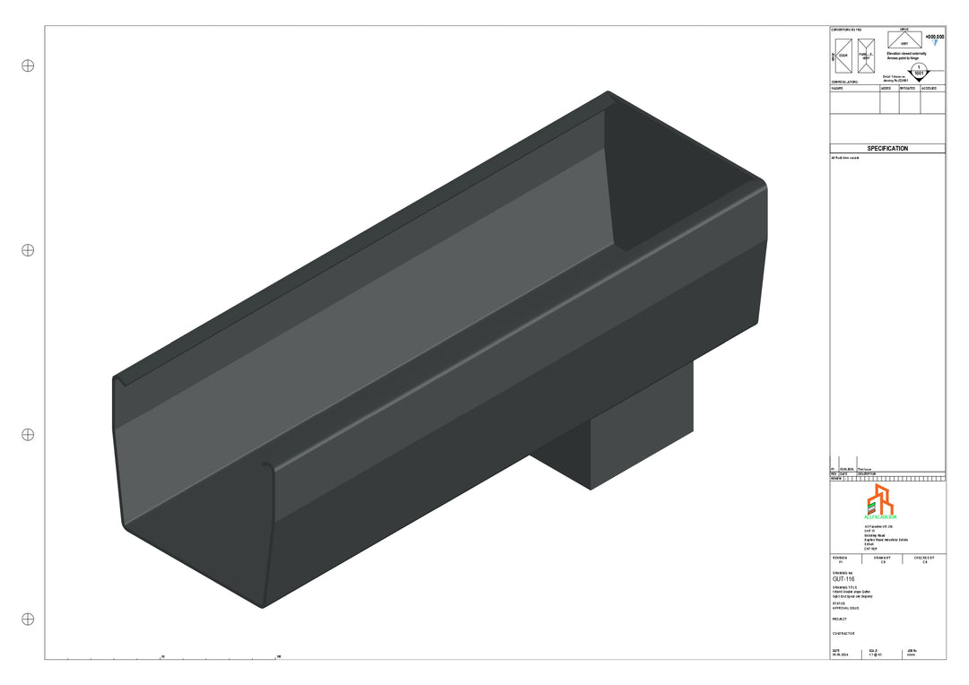 Aluminium Double Slope - Type 7 - End Spout - 76 Sq